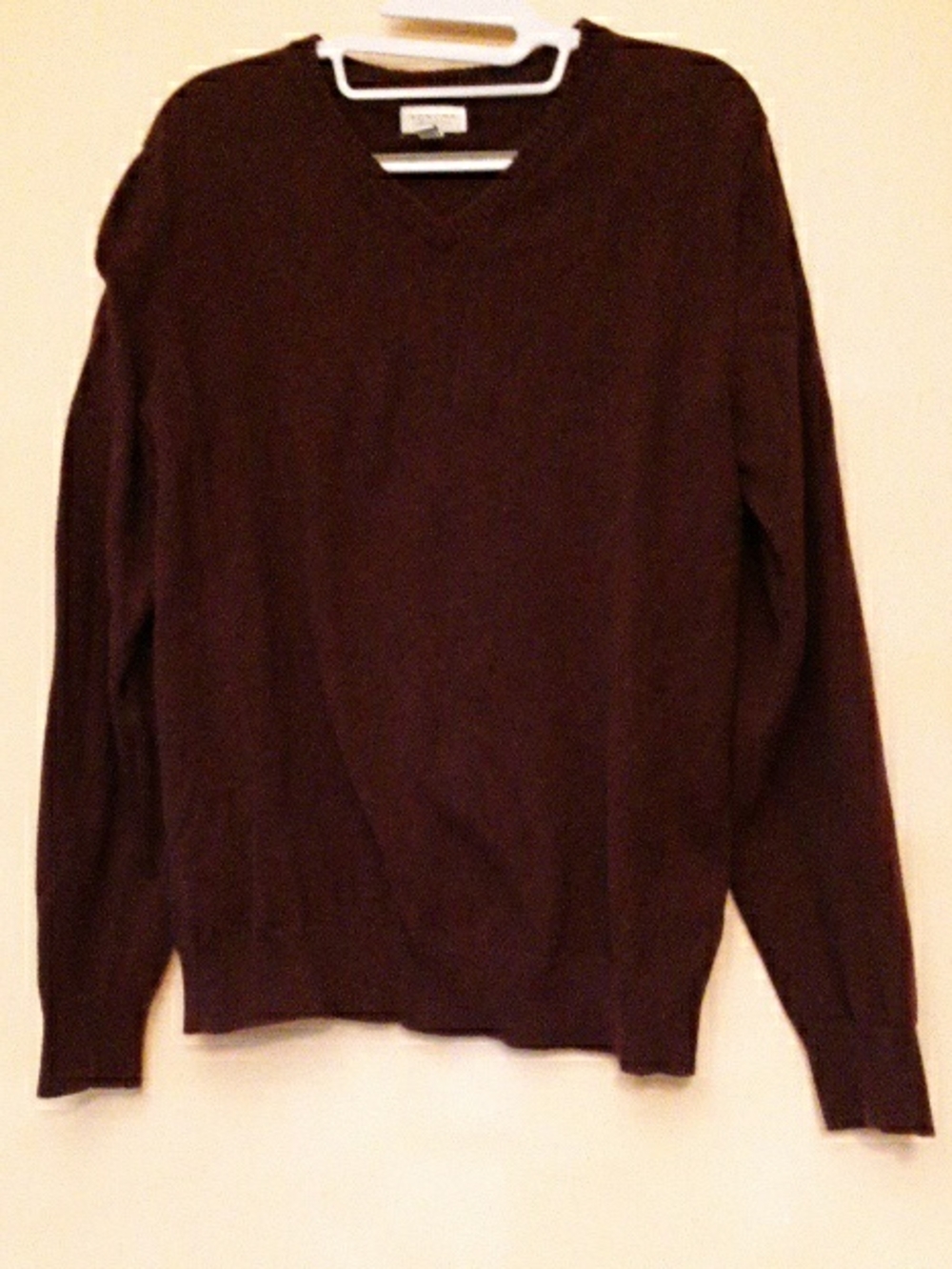 Men's V-Neck Maroon Cotton Sweater by Sonoma,  Sz M